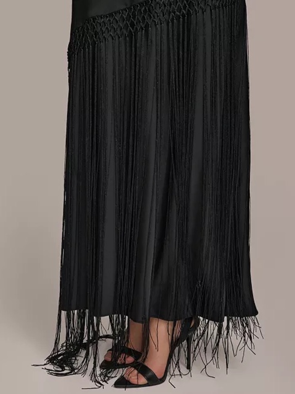 Donna Karan High Neck Fringe Gown - Picture 7 of 13